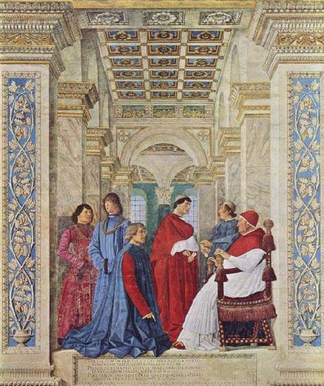 Melozzo da Forli Pope Sixtus IV appoints Bartolomeo Platina prefect of the Vatican Library China oil painting art